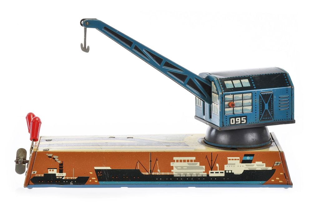 Lot 510: Automatic Dock-Yard Windup Tin Crane, Germany