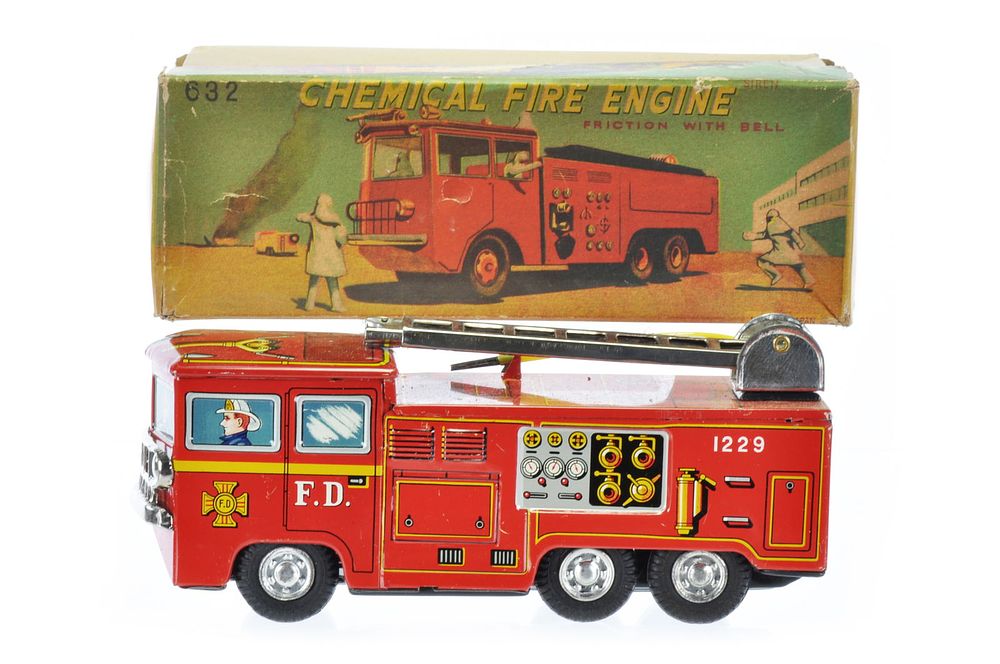 Lot 521: Unusual Chemical Fire Engine 1229 Tin with Box
