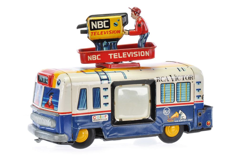 Lot 541: NBC Television Color Van with RCA Victor Tin Car Yonezawa Japan