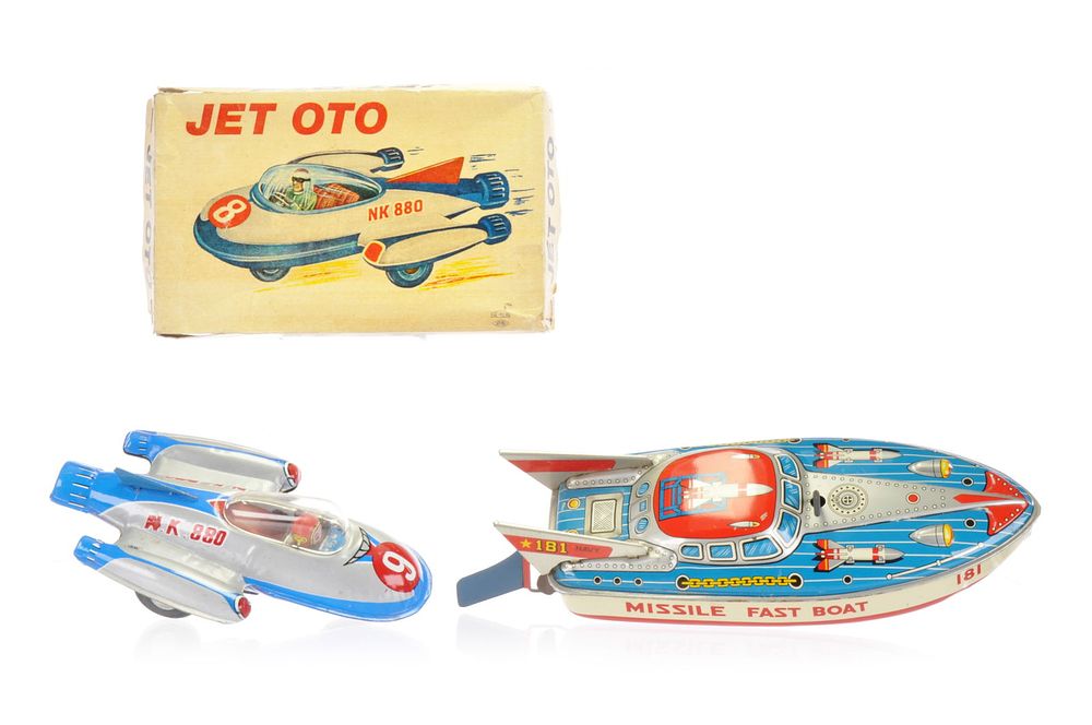 Lot 542: Jet Oto NK 880 and Missile Fast Boat, Japan Tin