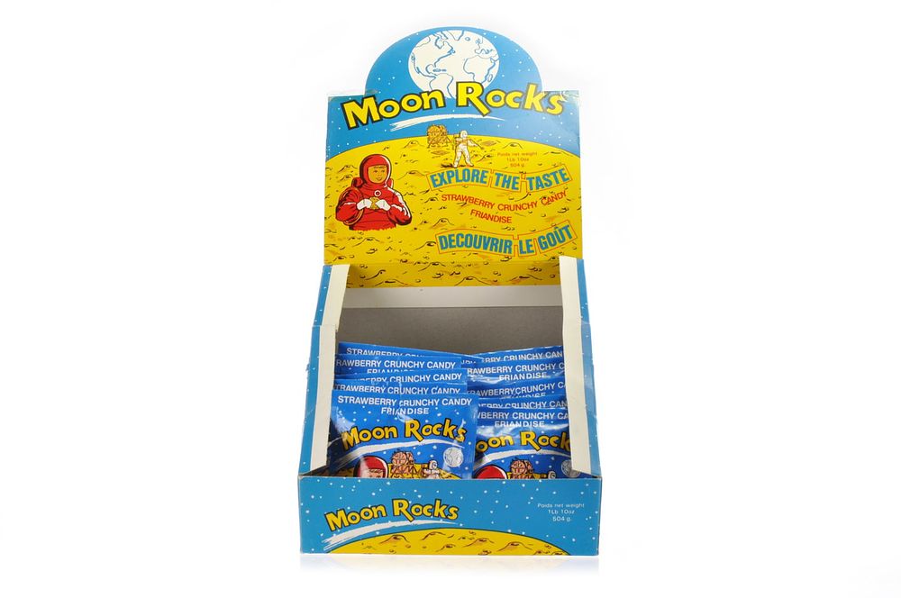 Lot 576: Moon Rocks Display Box and Crunchy Candy