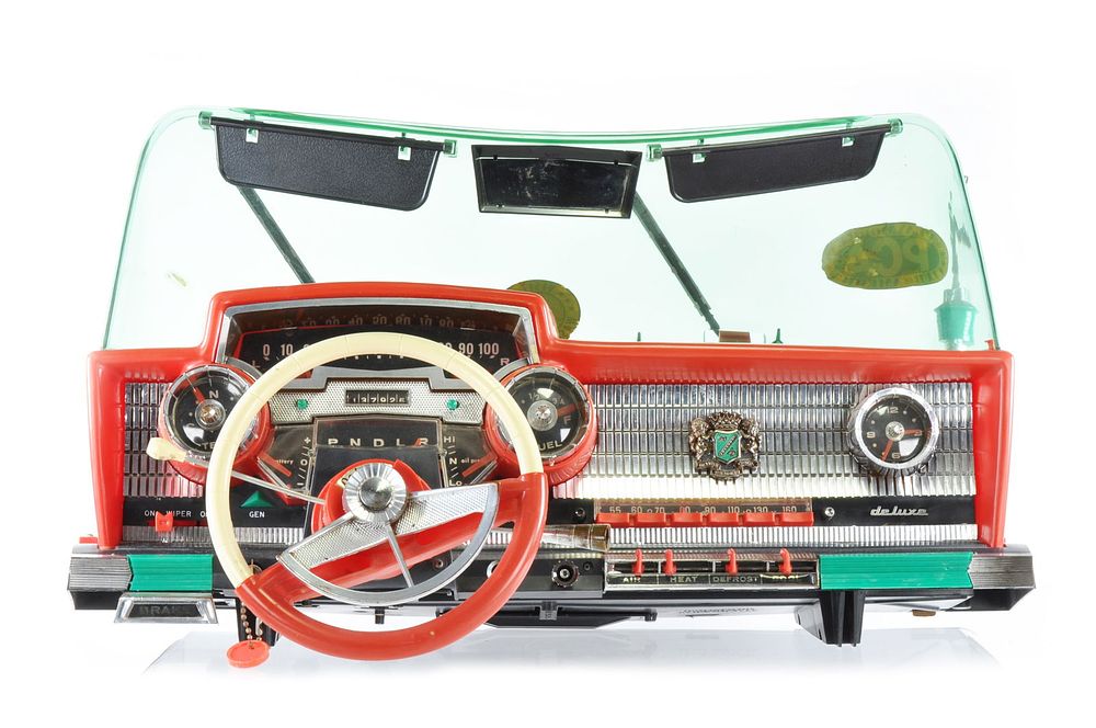 Lot 599: Deluxe 1960s Kids Car Dashboard Toy with Windshield