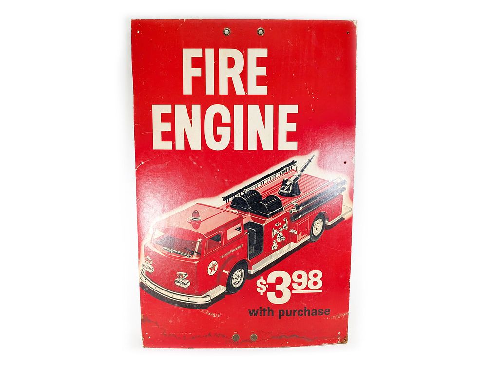 Lot 79B: Huge Texaco Wen-Mac Fire Engine Store Display Sign