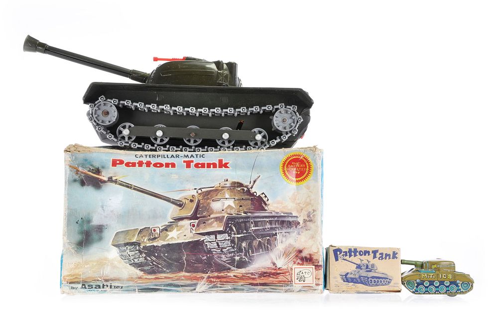 Lot 545: Large Patton Tank Set and Bonus Patton, ATC, Japan