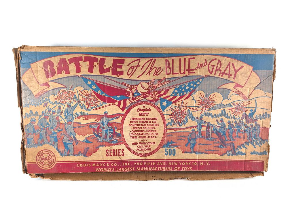 Lot 690: Marx Battle of the Blue & Gray Playset in Original Box No. 4745