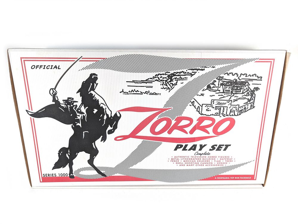 Lot 702: Marx Zorro Playset No. 3754 Series 1000 Reproduction Box