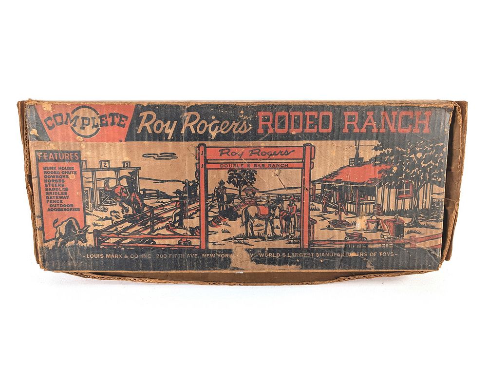 Lot 706: Marx 1950s Roy Rogers Rodeo Ranch Playset No. 3992 Original Box