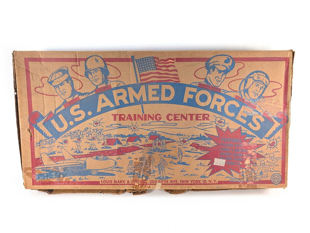 Lot 709: Marx 1950s U.S. Armed Forces Training Center Playset No. 4139
