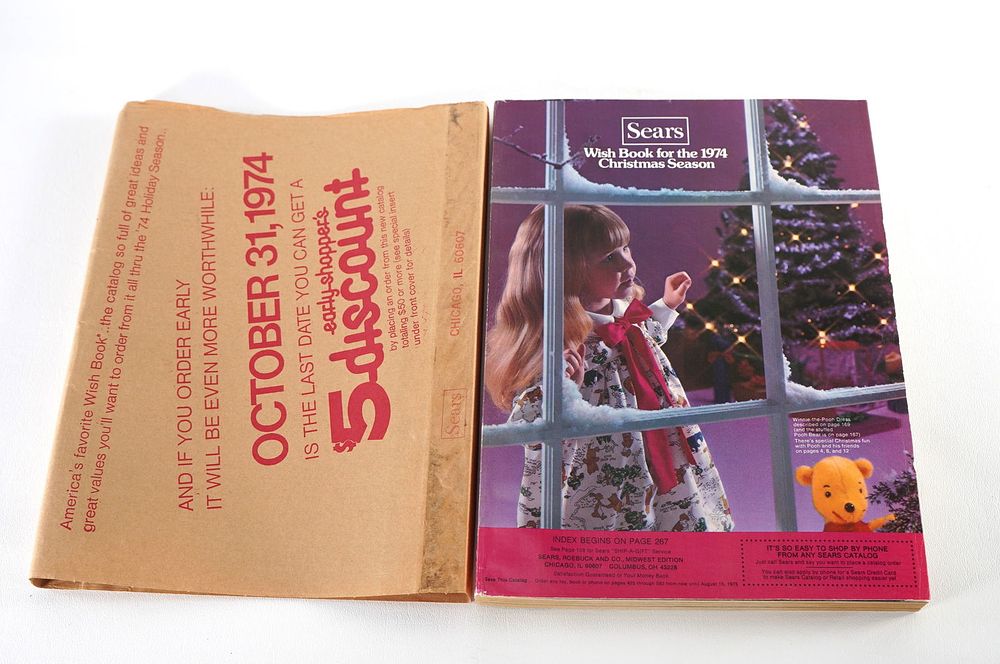 Lot 733B: 1974 Sears Christmas Wish Book Catalog in Original Mailer