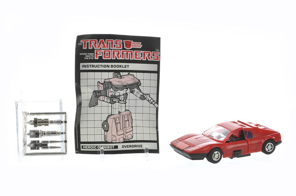 Lot 595E: Transformers Mail-away G1 Omnibot "Overdrive" Ferrari