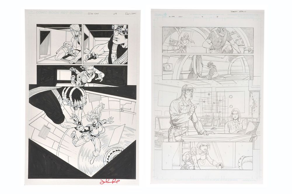 Lot 630B: Robert Atkins Original Comic Book Art Board GI Joe