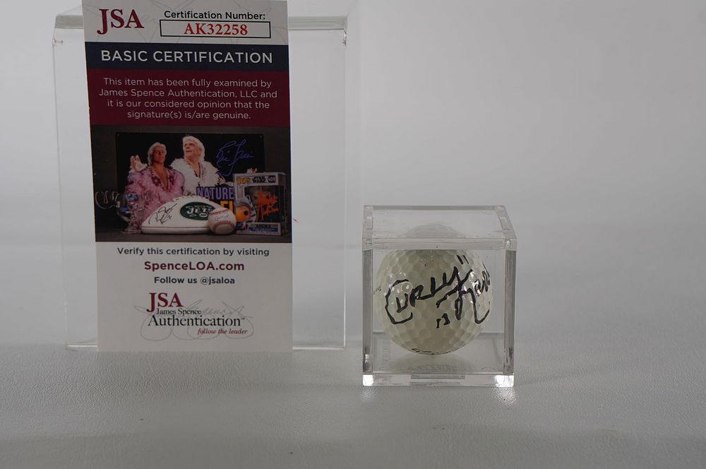 Lot 197: Curly Neal AUTOGRAPHED Golf Ball, in Case w/COA