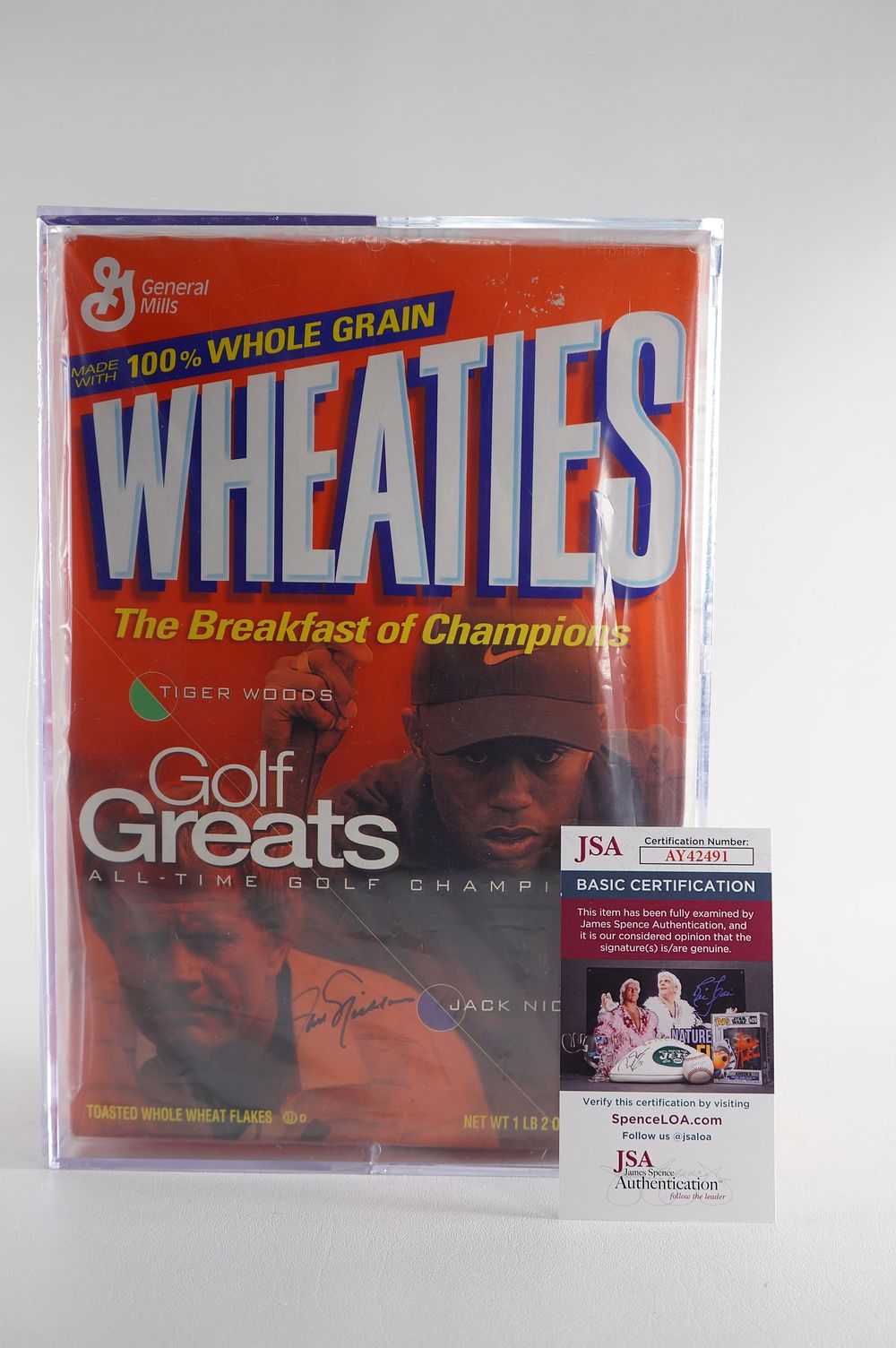 Lot 202: Jack Nicklaus AUTOGRAPHED Full Unopened Cereal Box in Case w/COA