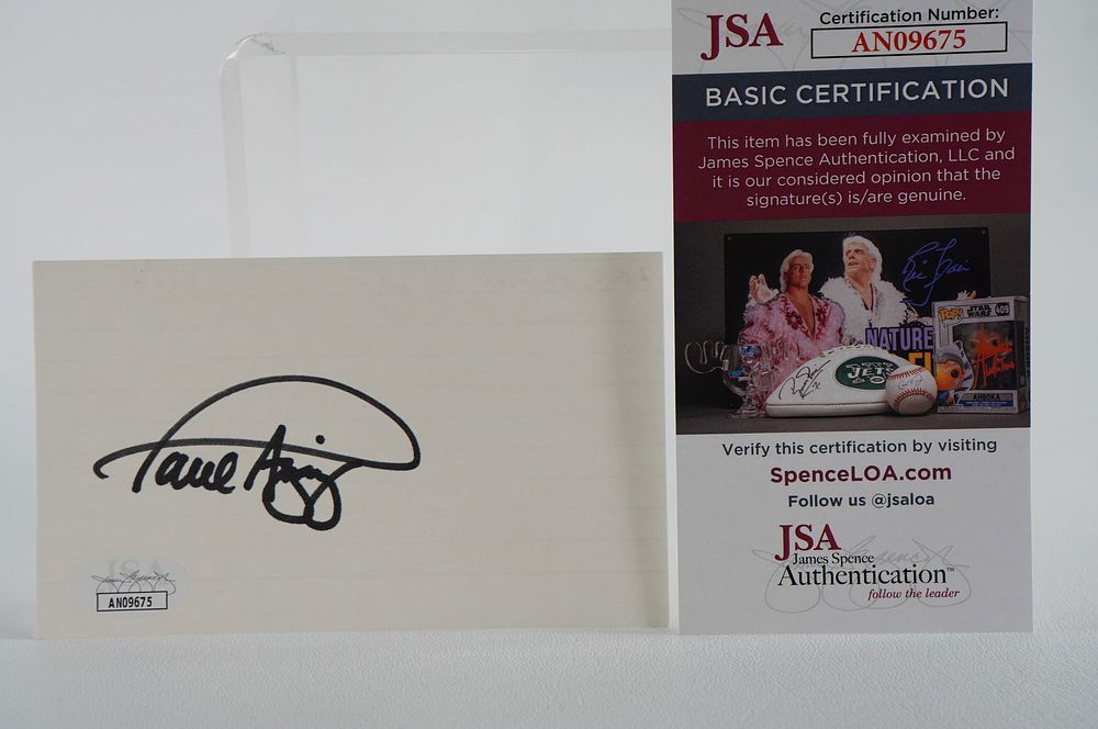 Lot 215: Paul Azinger AUTOGRAPHED Signature Index Card w/COA