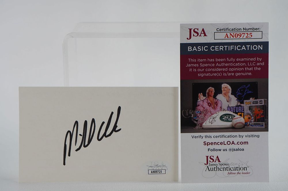 Lot 217: Michael Clark AUTOGRAPHED Signature Index Card w/COA