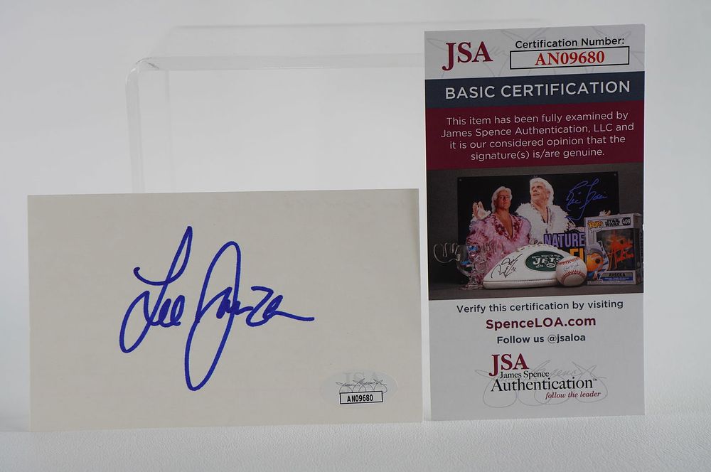 Lot 218: Lee Janzen AUTOGRAPHED Signature Index Card w/COA