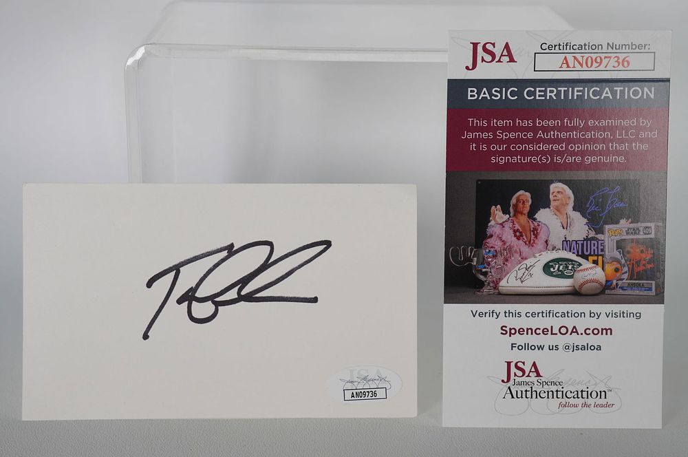 Lot 221: Tom Lehman AUTOGRAPHED Signature Index Card w/COA