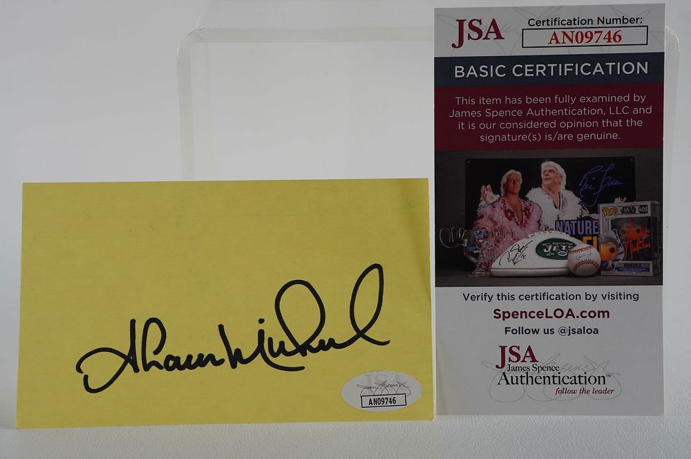 Lot 223: Shaun Michael AUTOGRAPHED Signature Index Card w/COA