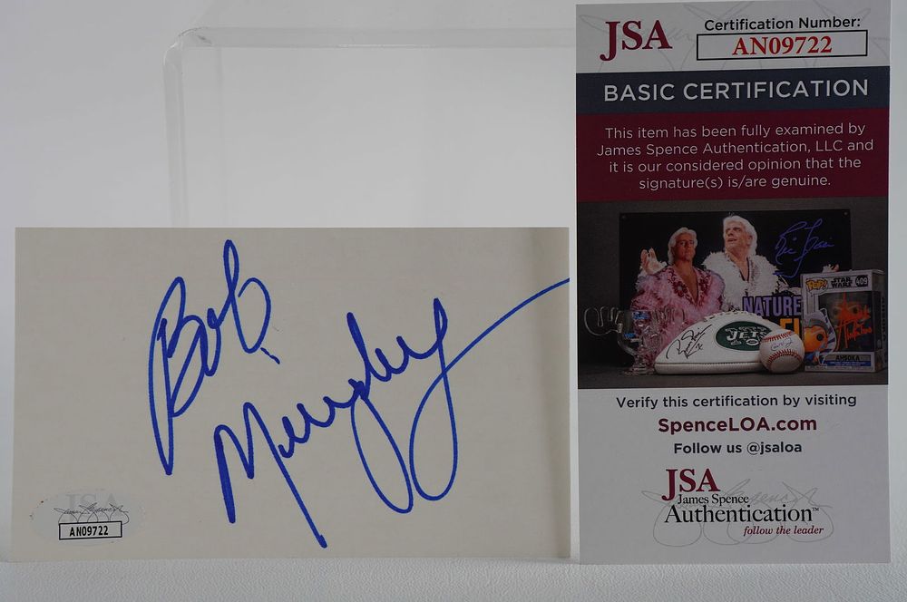 Lot 224: Bob Murphy AUTOGRAPHED Signature Index Card w/COA