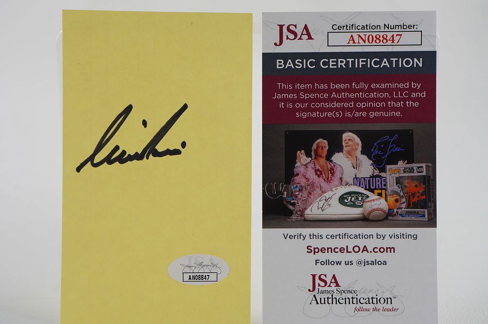 Lot 225: Nick Price AUTOGRAPHED Signature Index Card w/COA