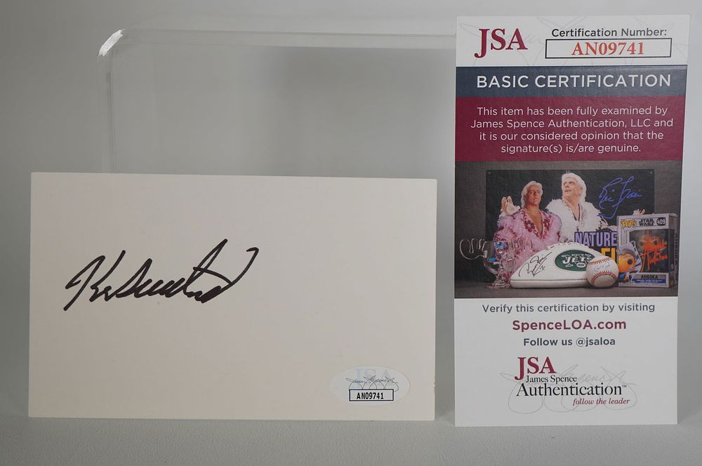 Lot 226: Kevin Sutherland AUTOGRAPHED Signature Index Card w/COA