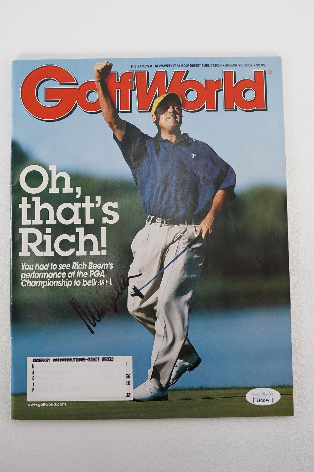 Lot 231: Rich Beem AUTOGRAPHED Magazine w/COA