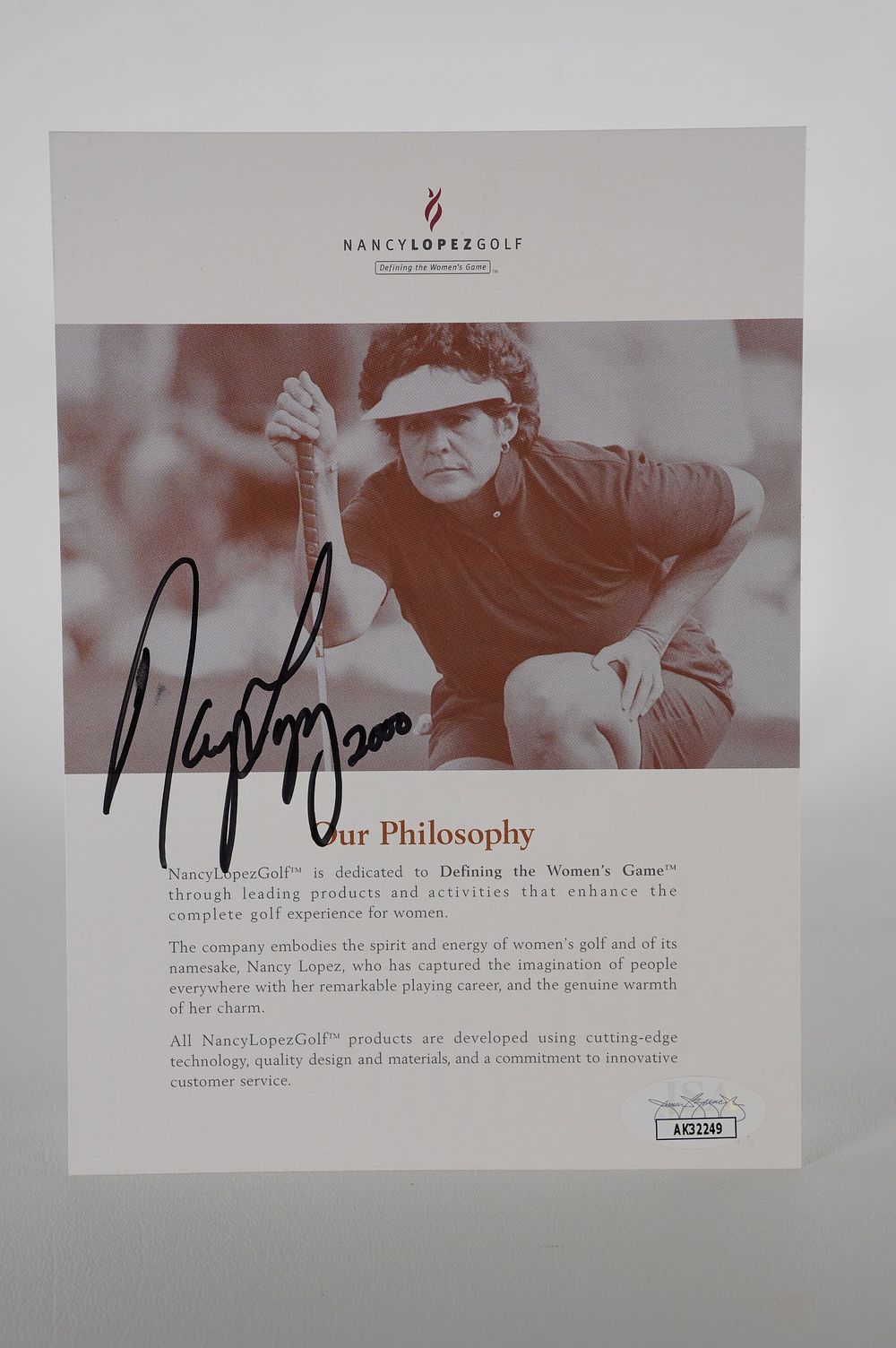 Lot 261: Nancy Lopez AUTOGRAPHED Scorecard w/COA