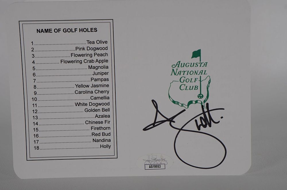 Lot 270: Adam Scott AUTOGRAPHED Scorecard w/COA