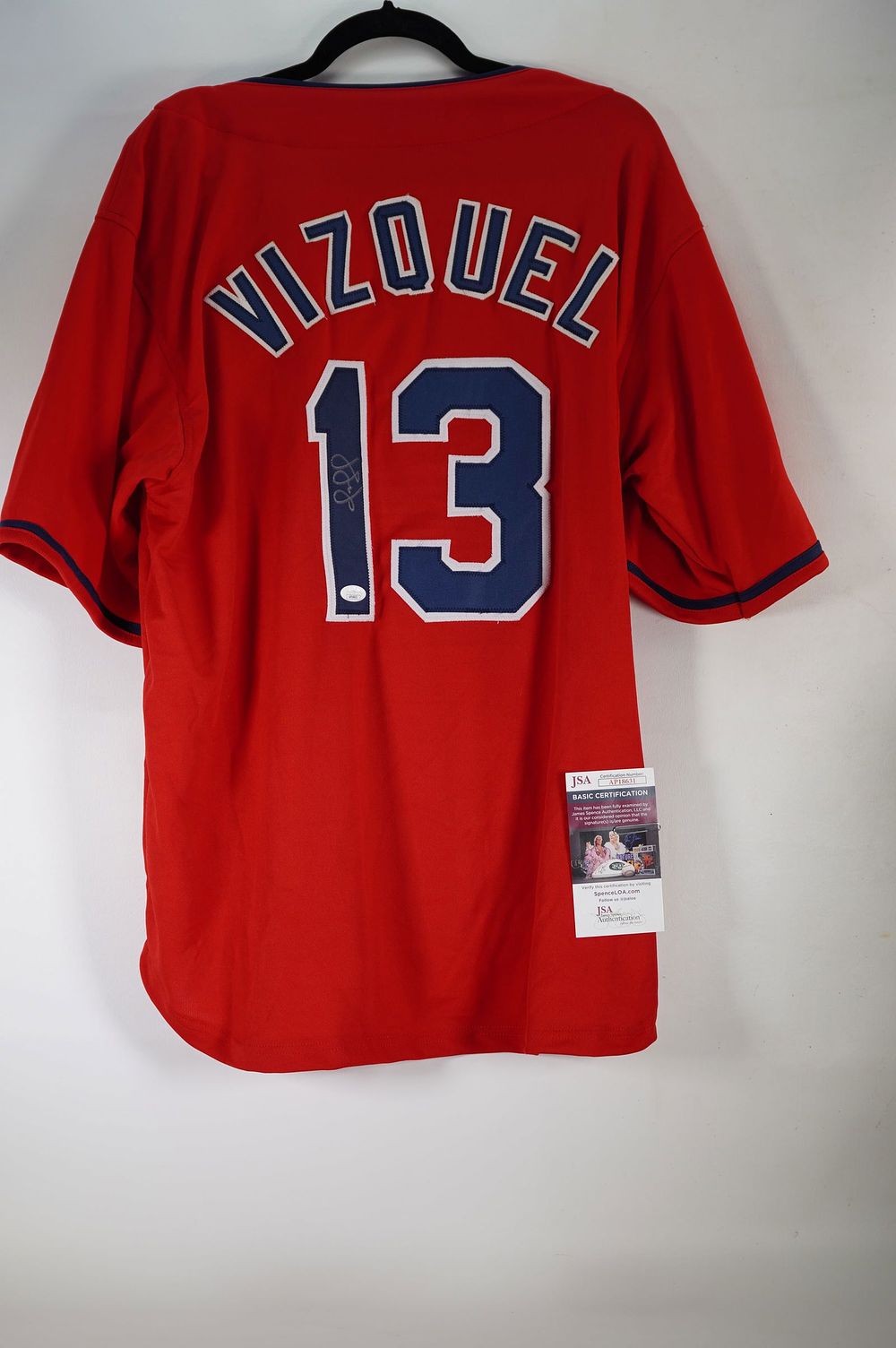 Lot 293: Omar Vizquel No. 13 Cleveland Indians AUTOGRAPHED Jersey w/COA