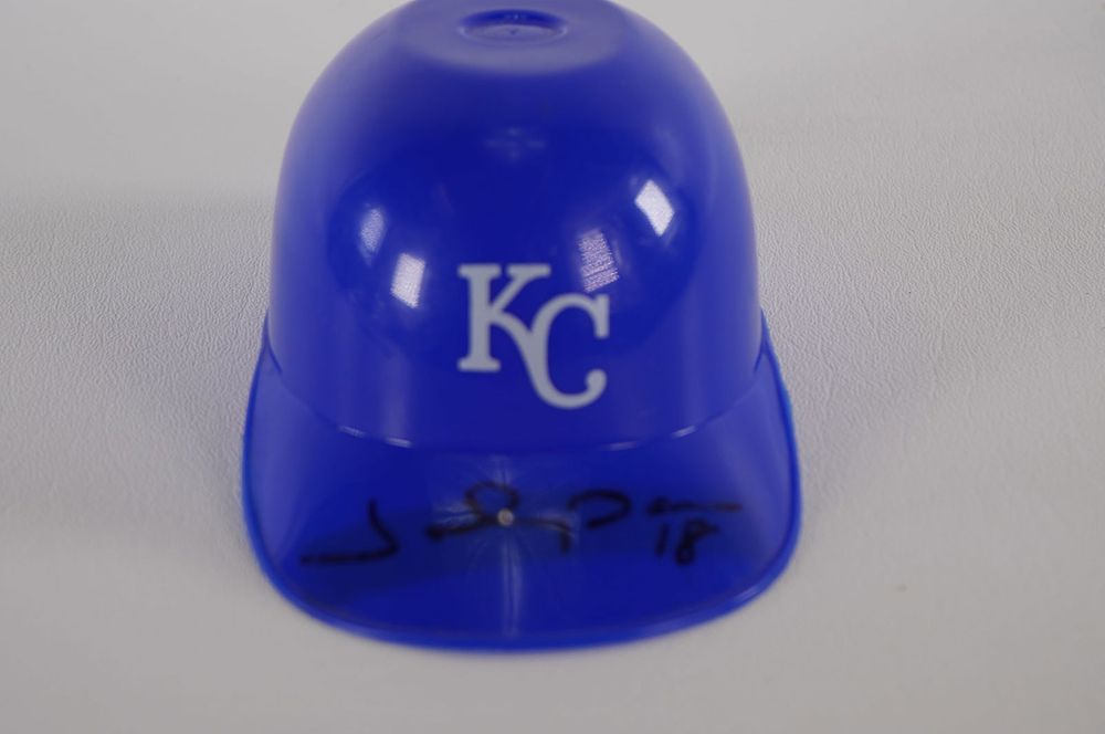 Lot 312: Johnny Damon No. 18 Kansas City Royals AUTOGRAPHED Micro Mini-Helmet w/COA