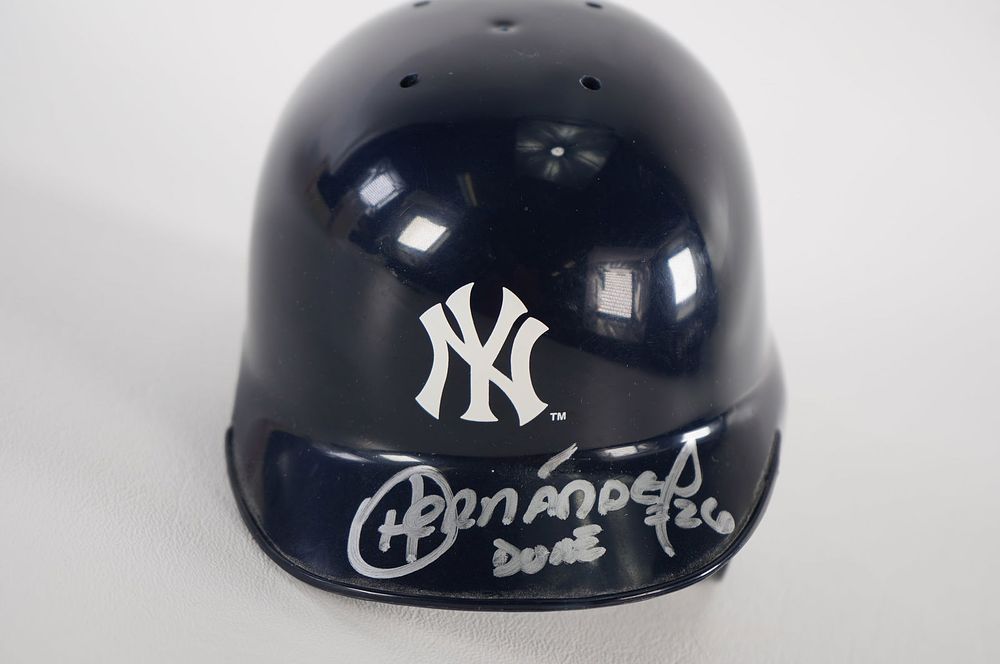 Lot 313: Orlando Hernandez No. 26 New York Yankees AUTOGRAPHED Micro Mini-Helmet w/COA