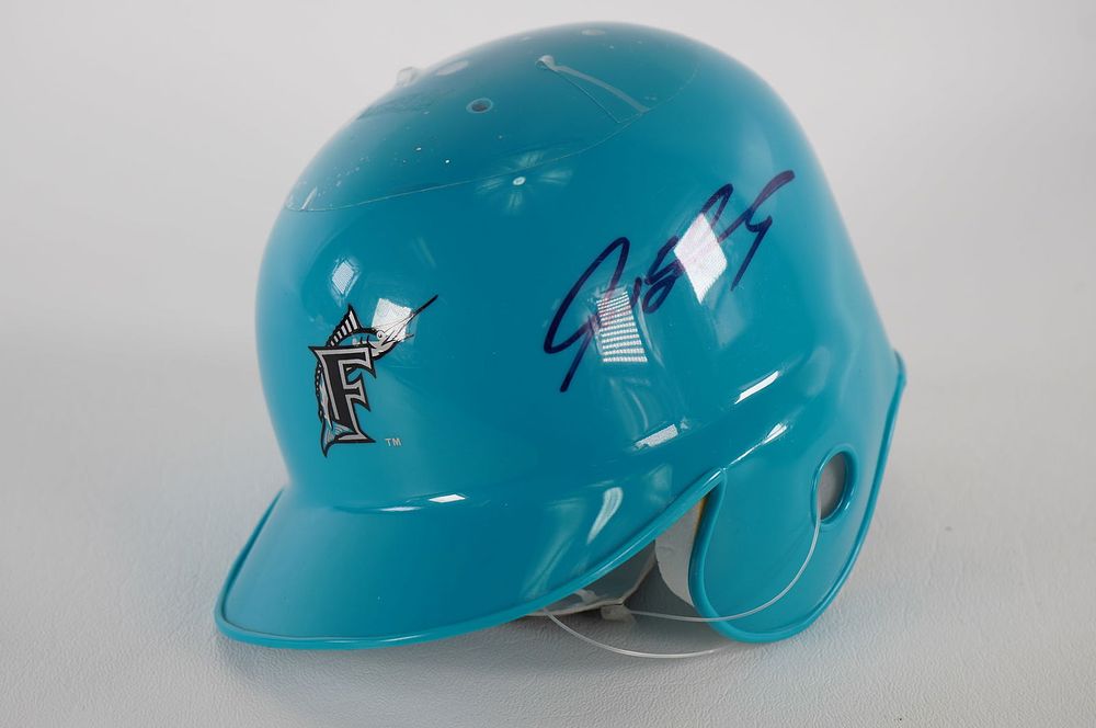 Lot 314: Ivan Rodriguez Florida Marlins AUTOGRAPHED Mini-Helmet w/COA
