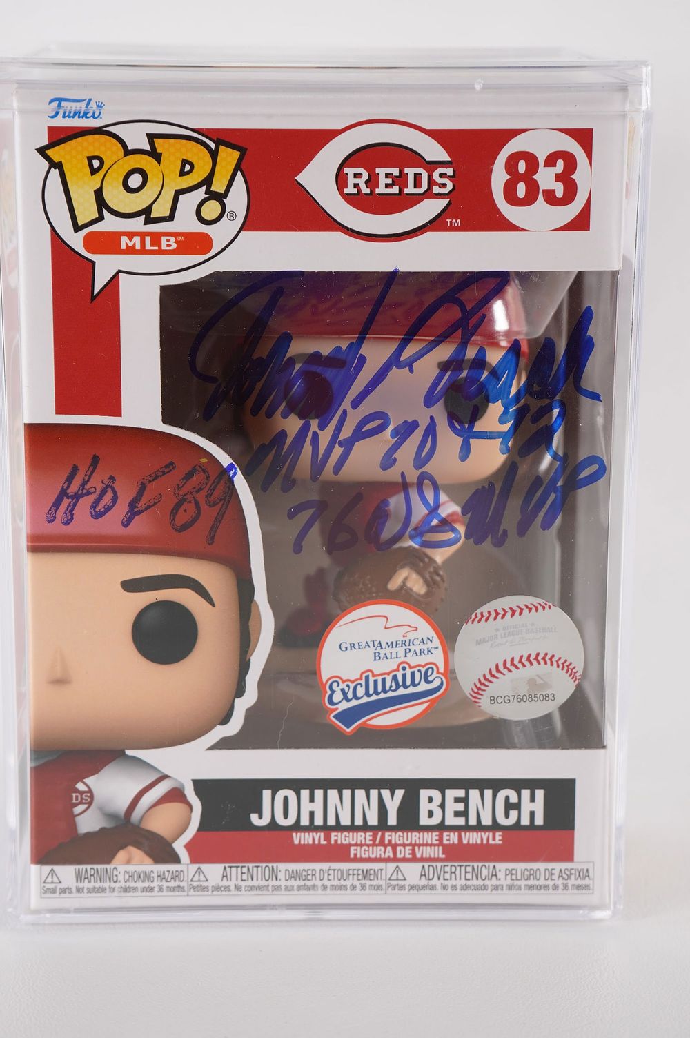 Lot 317: Johnny Bench No. 5 Cincinnati Reds AUTOGRAPHED Funko Pop Vinyl w/COA
