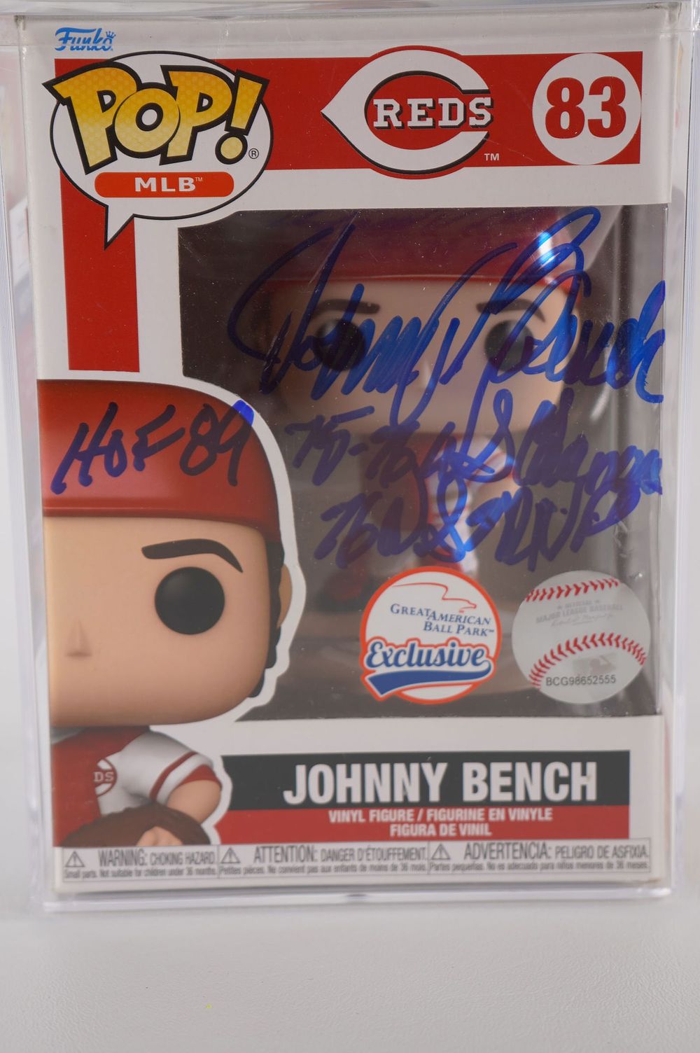 Lot 318: Johnny Bench No. 5 Cincinnati Reds AUTOGRAPHED Funko Pop Vinyl w/COA