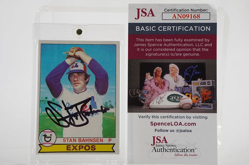 Lot 325: Stan Bahnsen No. 46 Montreal Expos AUTOGRAPHED Trading Card w/COA