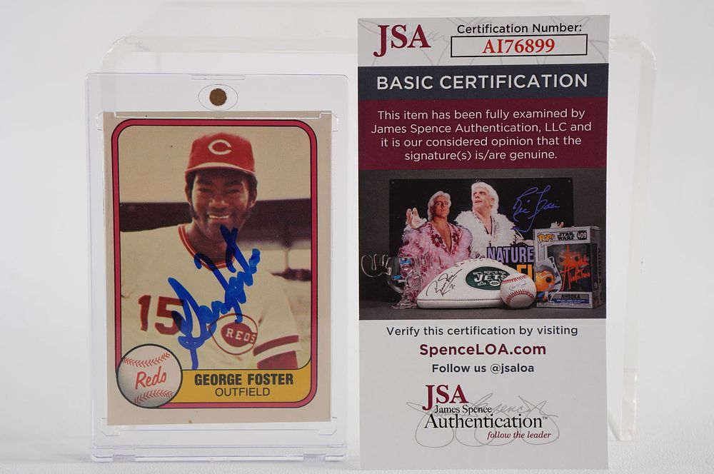 Lot 341: George Foster No. 15 Cincinnati Reds AUTOGRAPHED Trading Card w/COA