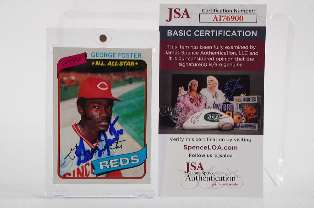 Lot 342: George Foster No. 15 Cincinnati Reds AUTOGRAPHED Trading Card w/COA