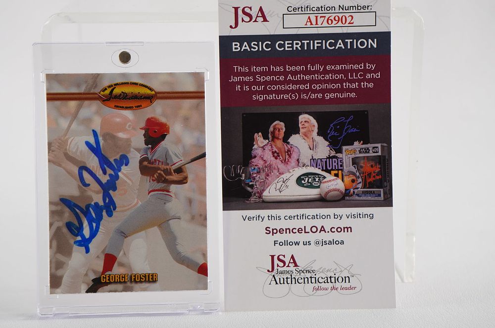 Lot 344: George Foster No. 15 Cincinnati Reds AUTOGRAPHED Trading Card w/COA