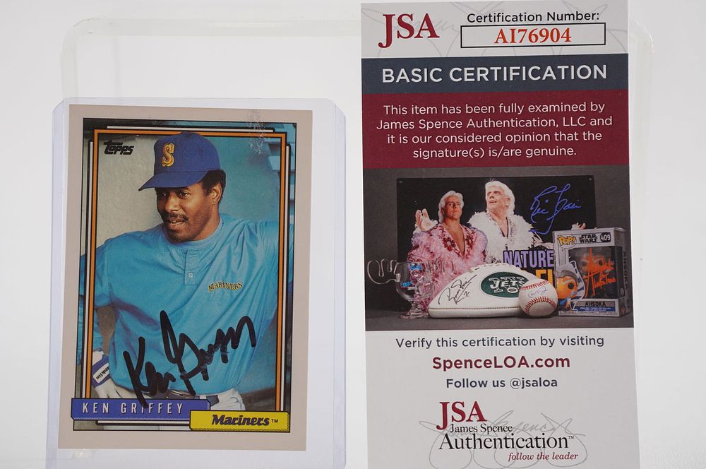 Lot 345: Ken Griffey Sr. No. 30 Seattle Mariners AUTOGRAPHED Trading Card w/COA
