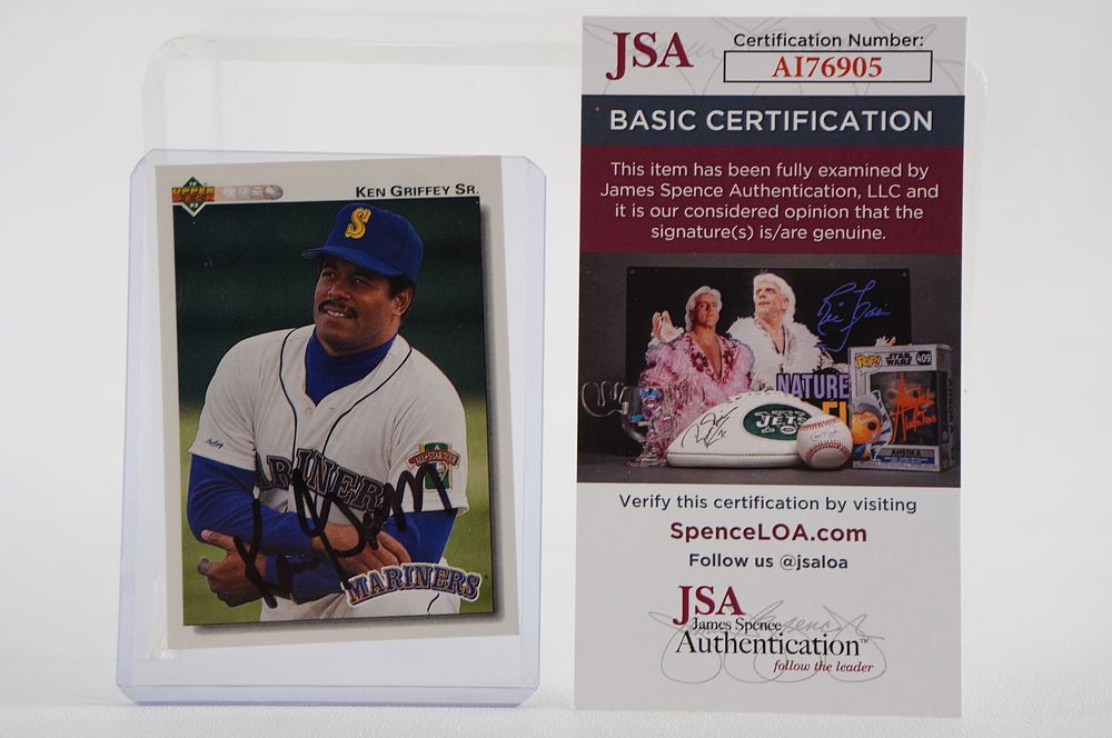 Lot 346: Ken Griffey Sr. No. 30 Seattle Mariners AUTOGRAPHED Trading Card w/COA