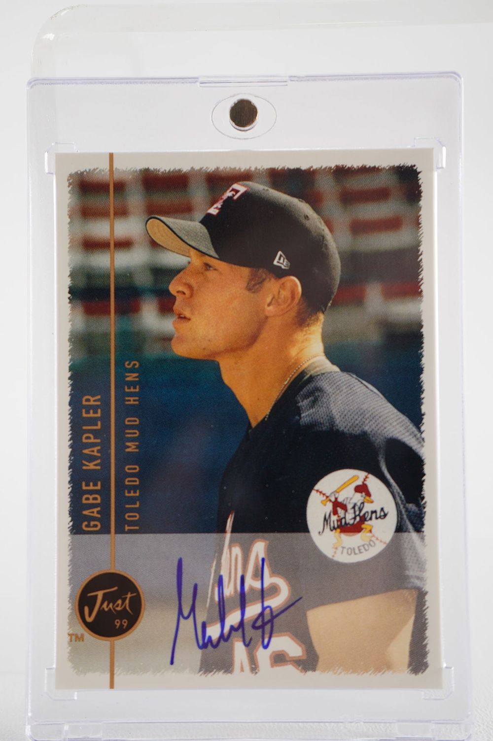Lot 351: Gabe Kapler No. 102 Toledo Mud Hens AUTOGRAPHED Trading Card w/COA