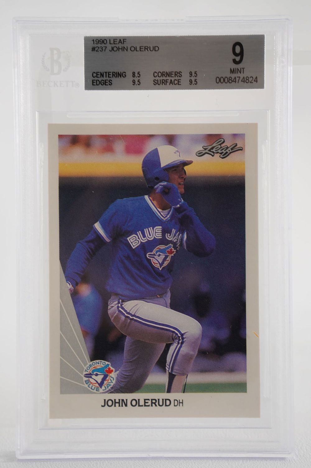 Lot 356: John Olerud No. 9 Toronto Blue Jays Trading Card w/COA