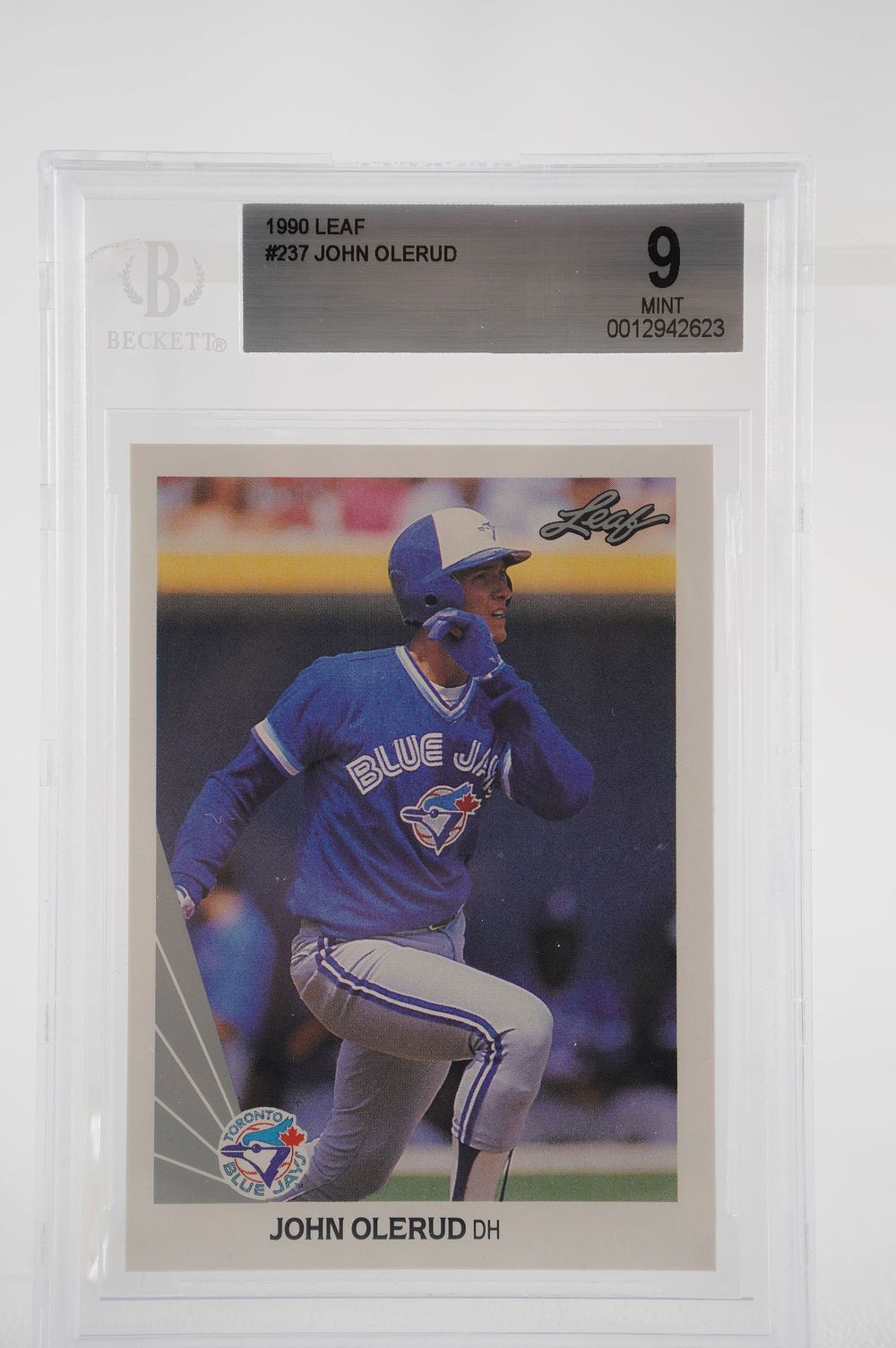 Lot 358: John Olerud No. 9 Toronto Blue Jays Trading Card w/COA