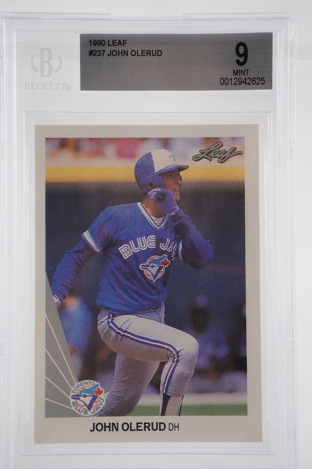 Lot 360: John Olerud No. 9 Toronto Blue Jays Trading Card w/COA