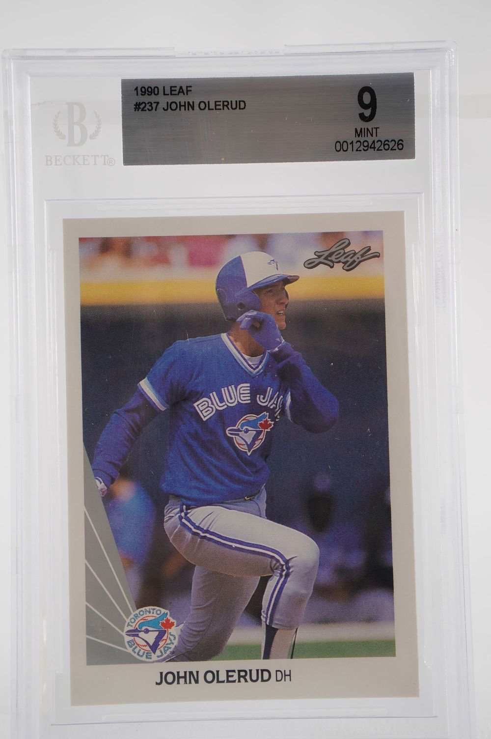 Lot 361: John Olerud No. 9 Toronto Blue Jays Trading Card w/COA