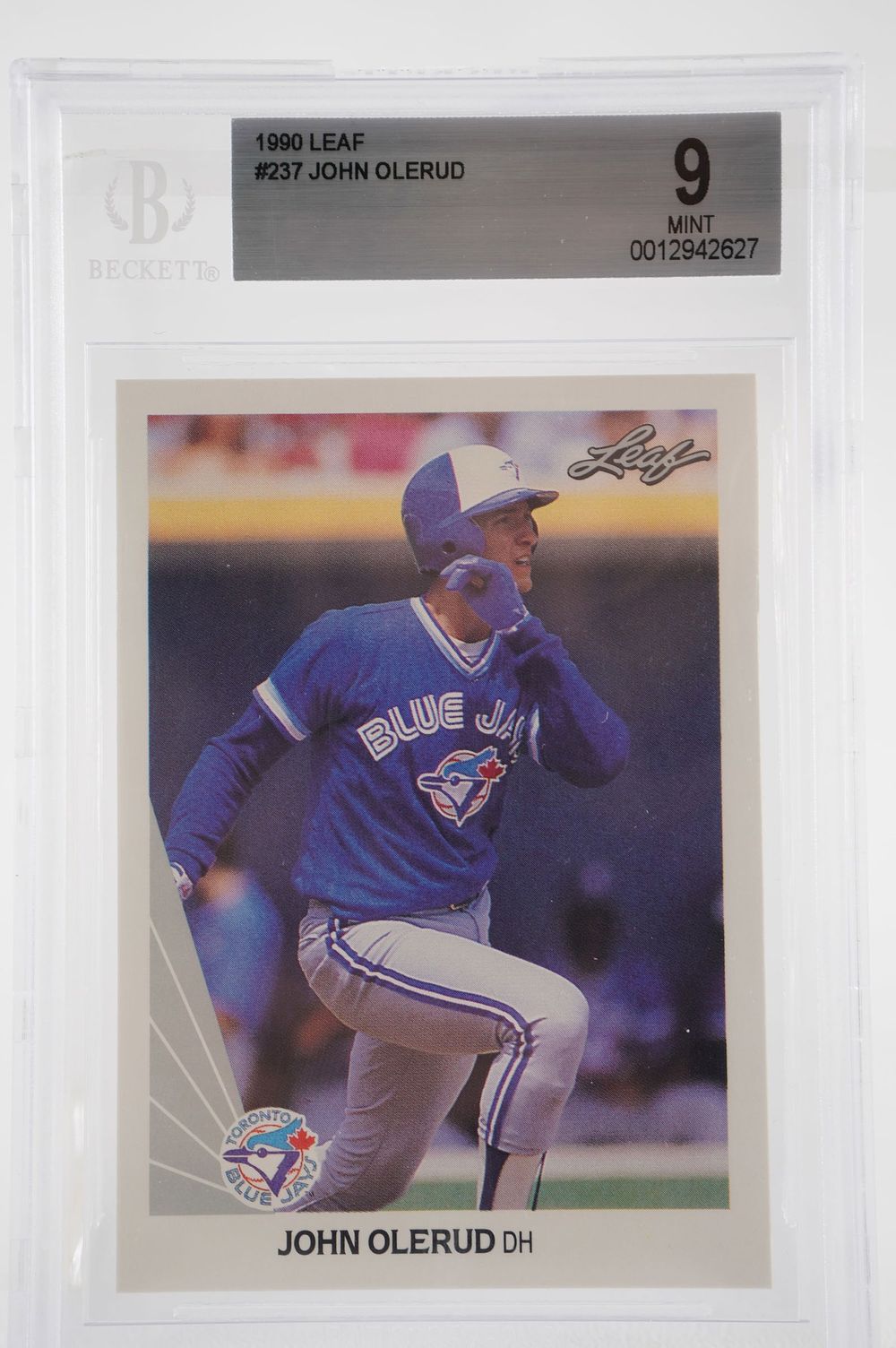 Lot 362: John Olerud No. 9 Toronto Blue Jays Trading Card w/COA