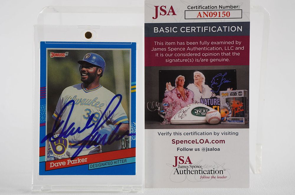 Lot 368: Dave Parker No. 39 Milwaukee Brewers AUTOGRAPHED Trading Card w/COA
