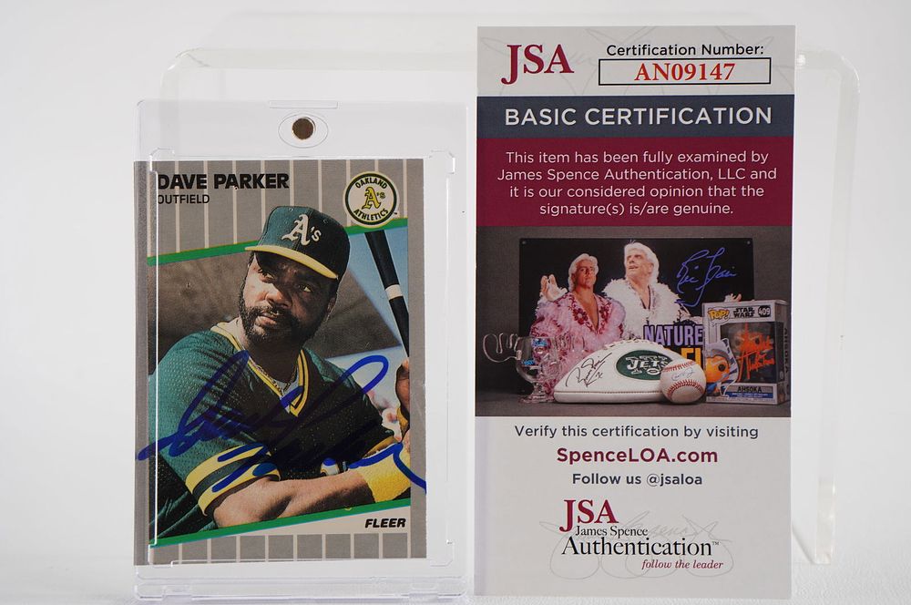 Lot 372: Dave Parker No. 17 Oakland A's AUTOGRAPHED Trading Card w/COA