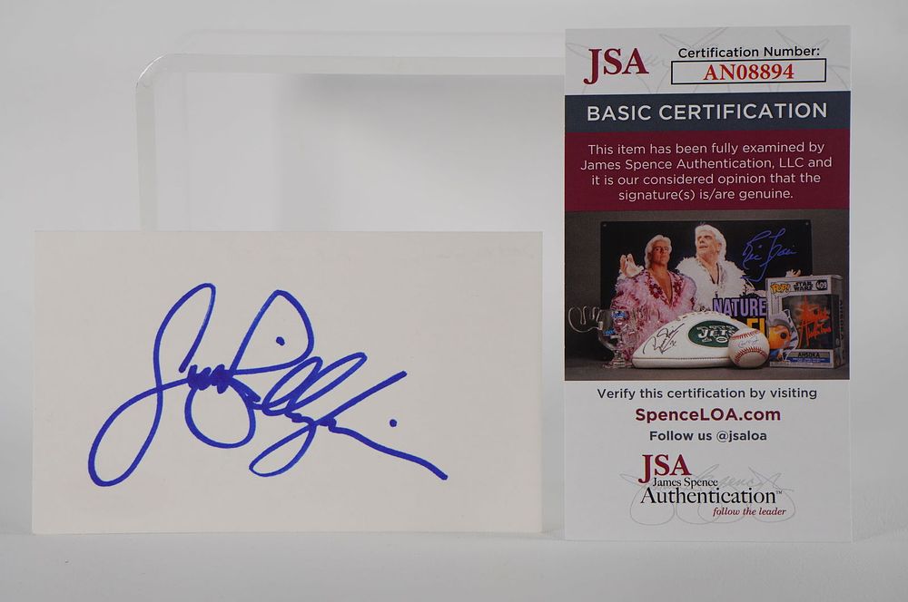 Lot 383: Jack Billingham AUTOGRAPHED Signature Index Card w/COA