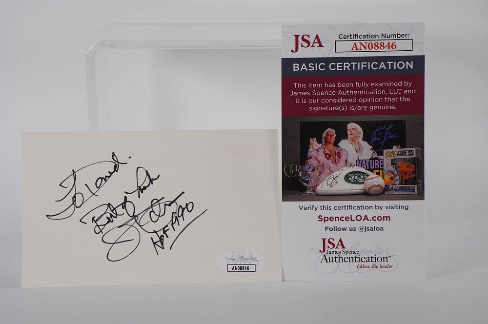 Lot 395: Jim Palmer AUTOGRAPHED Signature Index Card w/COA